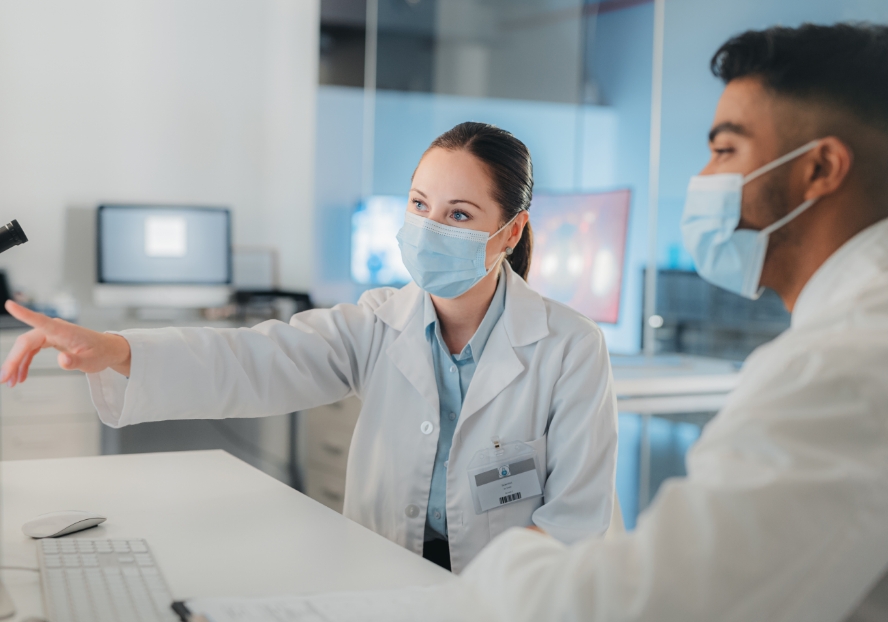 Doctor working on computer